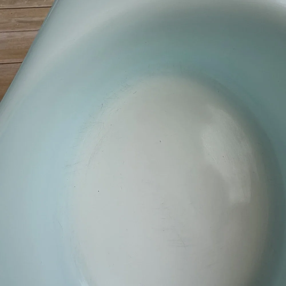 PYREX‎ 043 Turquoise Blue Oval 1.5 Quart Casserole Ovenware Dish Vintage USA